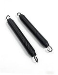 Pair of black coiled replacement springs with hooked ends for hydraulic leveling jacks