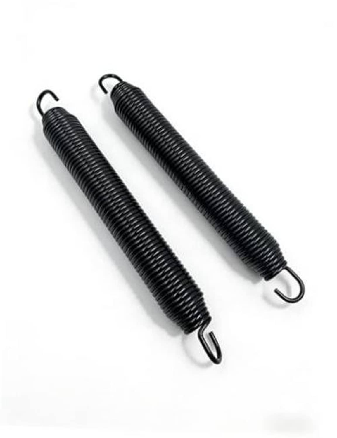 Pair of black coiled replacement springs with hooked ends for hydraulic leveling jacks