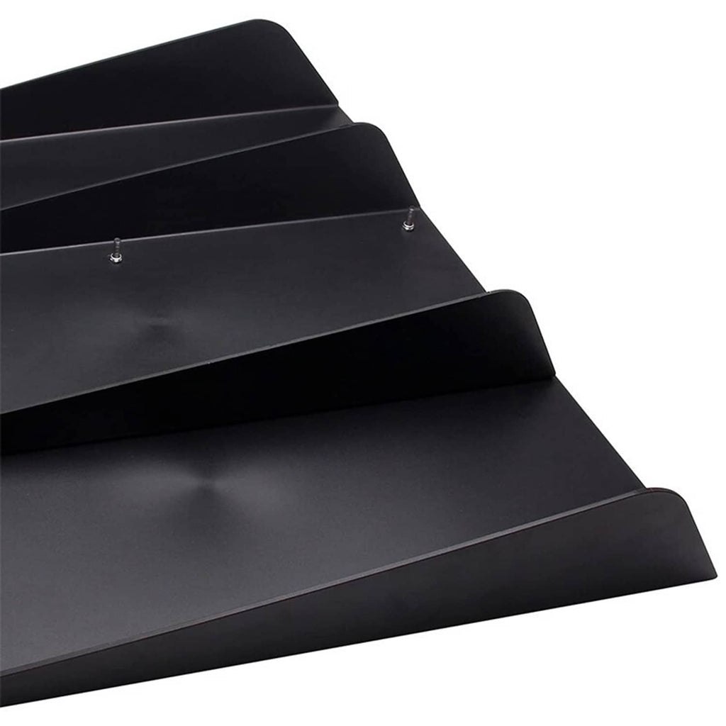 Black ABS rear bumper diffuser with layered 4-fin shark-fin style insert