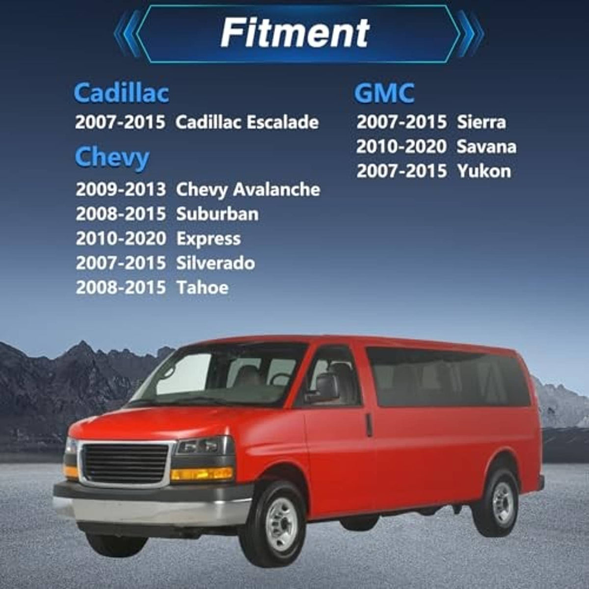 Automatic transmission shift lever fitment graphic with compatible vehicle list