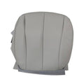 Gray front driver-side seat bottom replacement cover with stitched panel lines