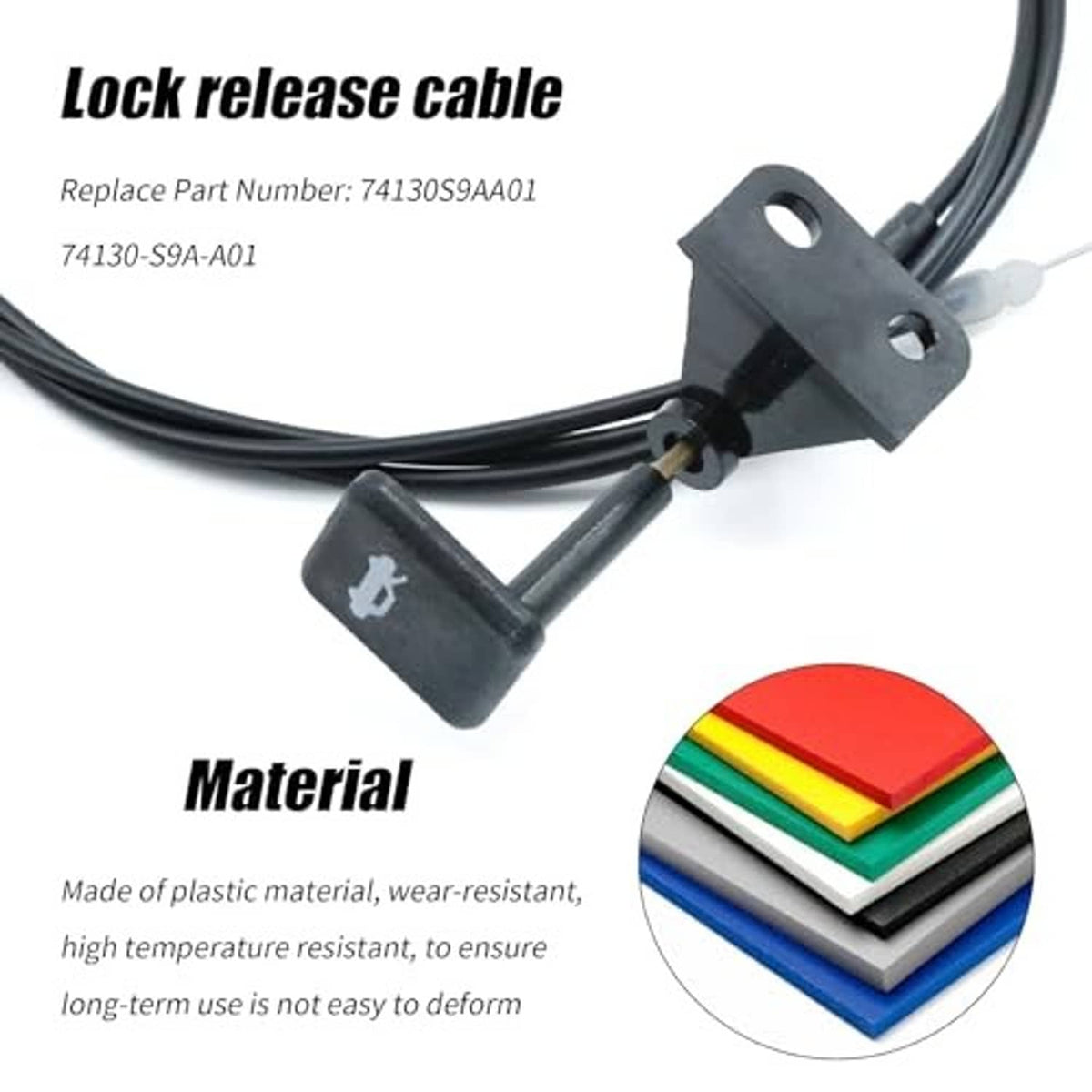 Black lock release cable wire kit with mounting bracket, pull handle, and cable connectors