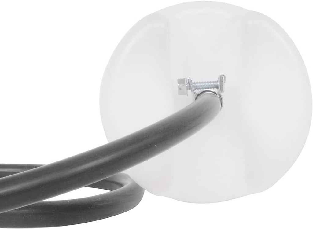 Fuel tank connection with screw clamp and black hose