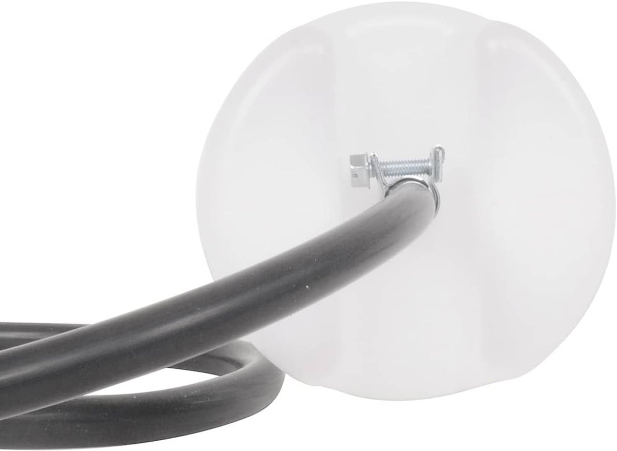 Fuel tank connection with screw clamp and black hose