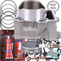 Motorcycle cylinder top end rebuild kit with metal cylinder, piston, gaskets and piston rings