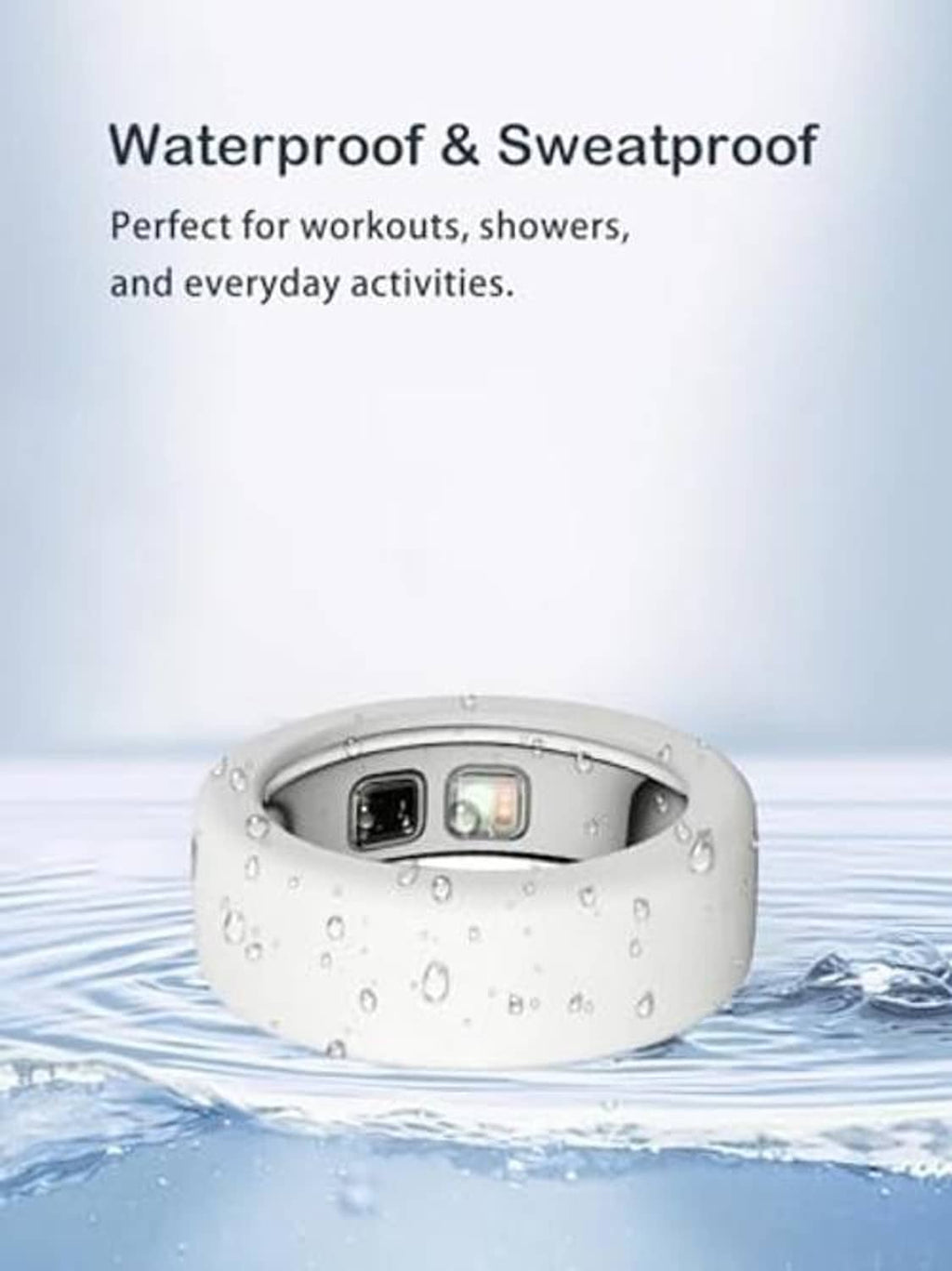 White silicone ring case with visible water droplets