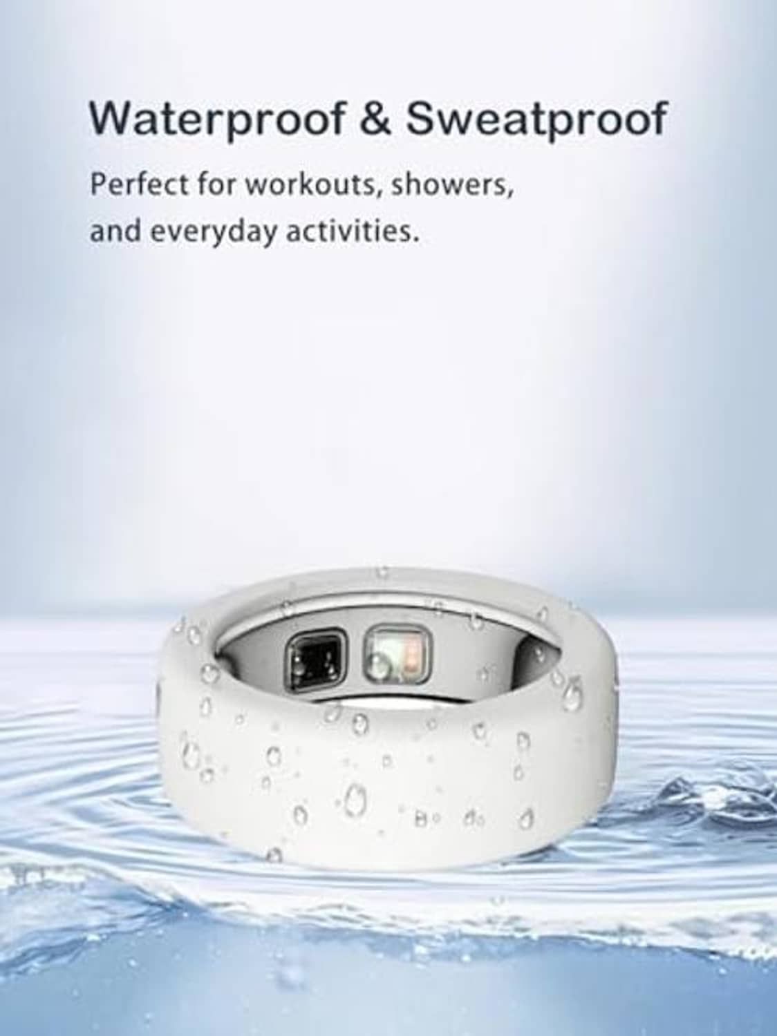 White silicone ring case with visible water droplets