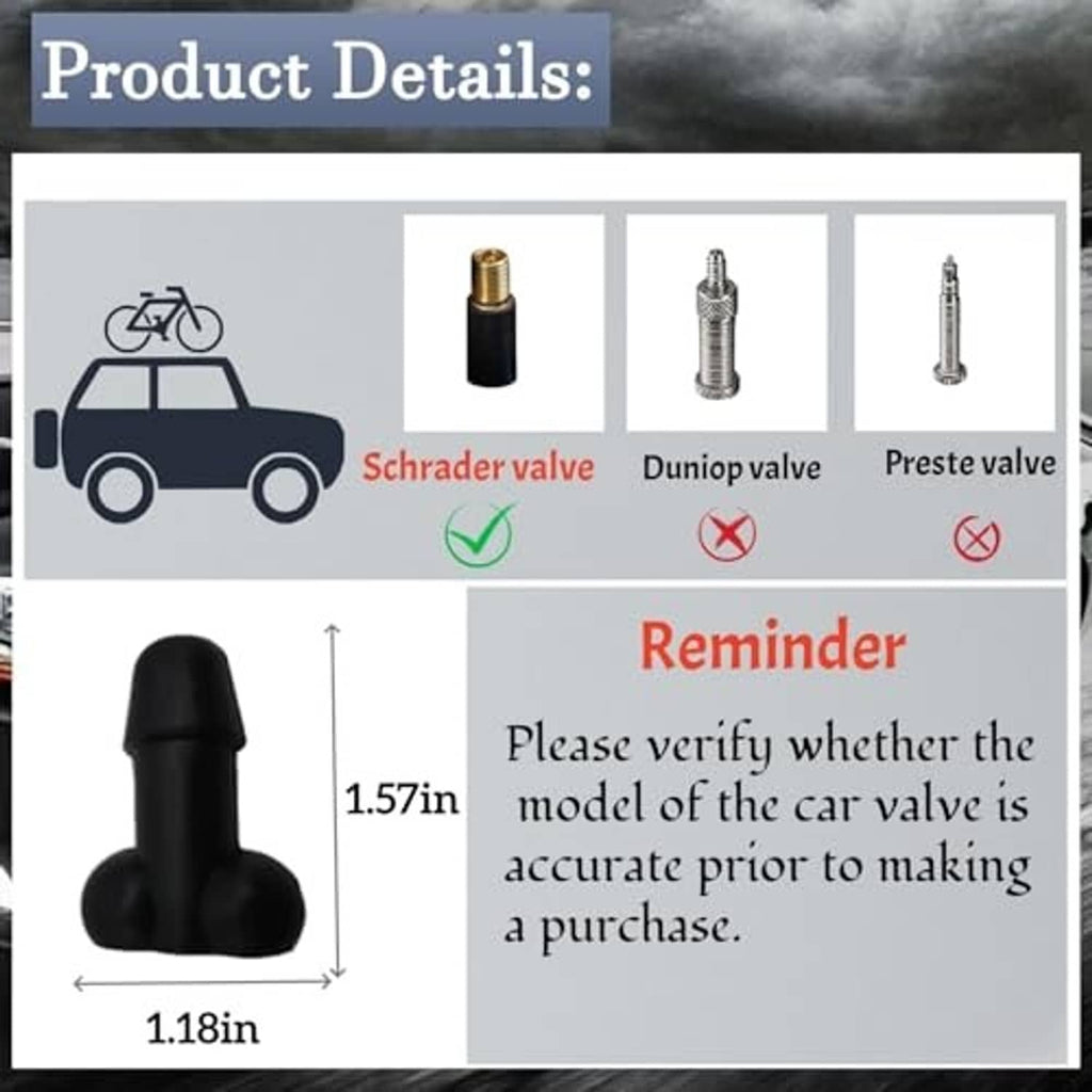 Black rubber valve stem cap with base, product detail view