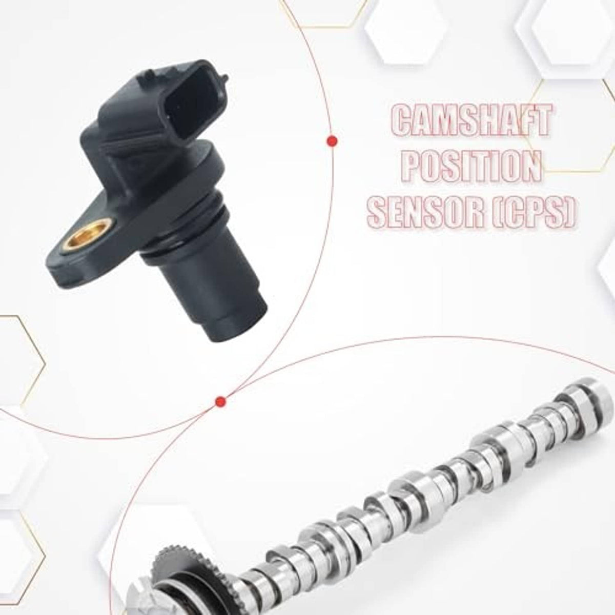 Black camshaft position sensor with connector end and circular mounting hole