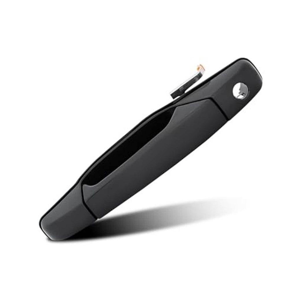 Black front driver-side exterior door handle with keyhole