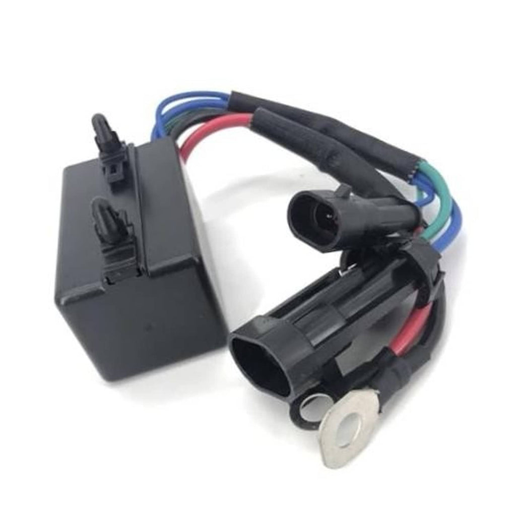12V tilt trim relay switch with black housing and wire harness, with two electrical connectors