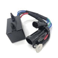 12V tilt trim relay switch with black housing and wire harness, with two electrical connectors