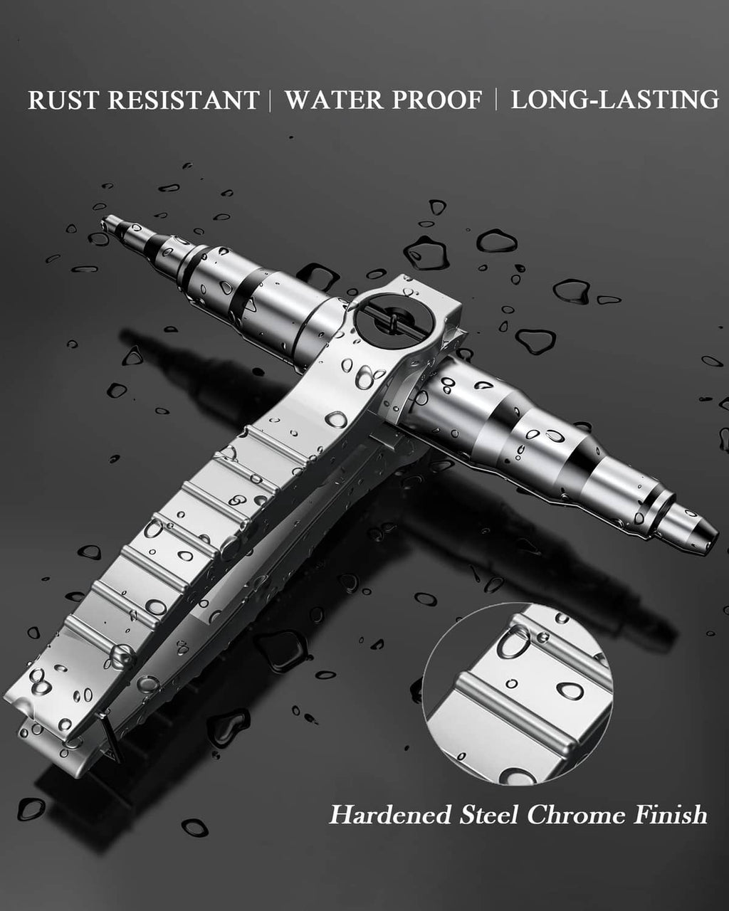 Wisscool tube expander swaging tool, chrome-finish steel with segmented guide