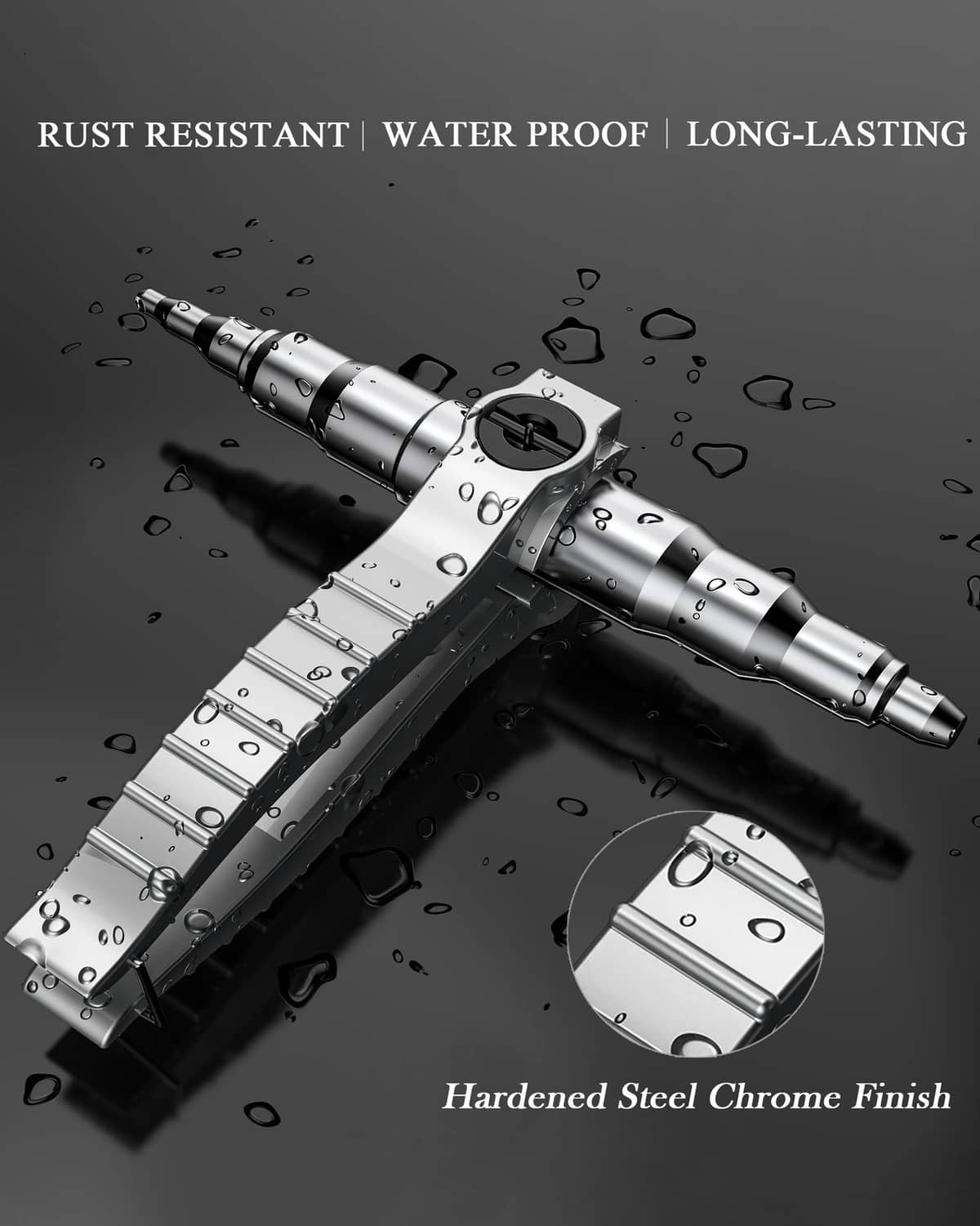 Wisscool tube expander swaging tool, chrome-finish steel with segmented guide