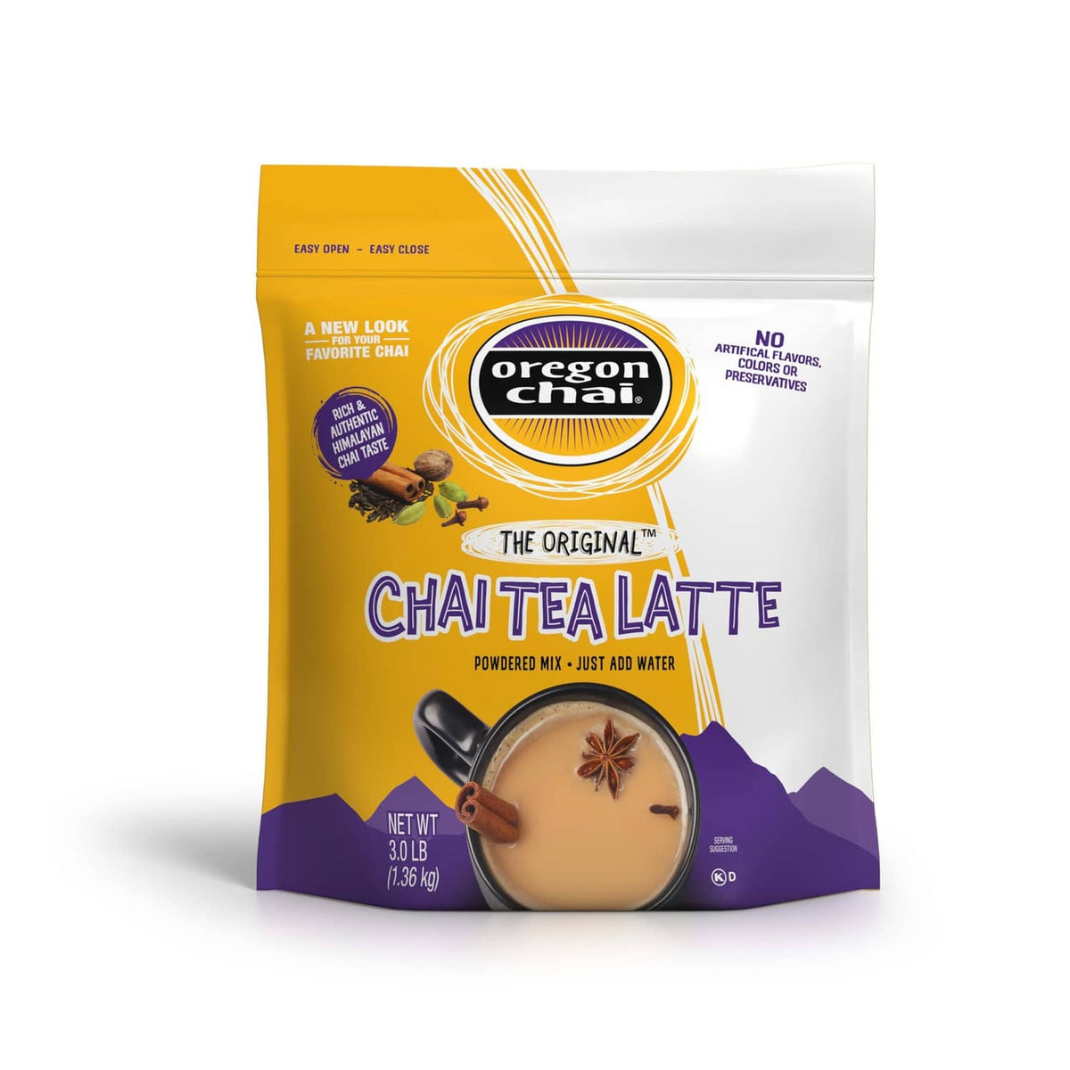 Oregon Chai Chai Tea Latte mix pouch, The Original, powdered milk, net wt 3 lb