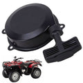 Black recoil pull starter assembly with pull handle and mounting cover