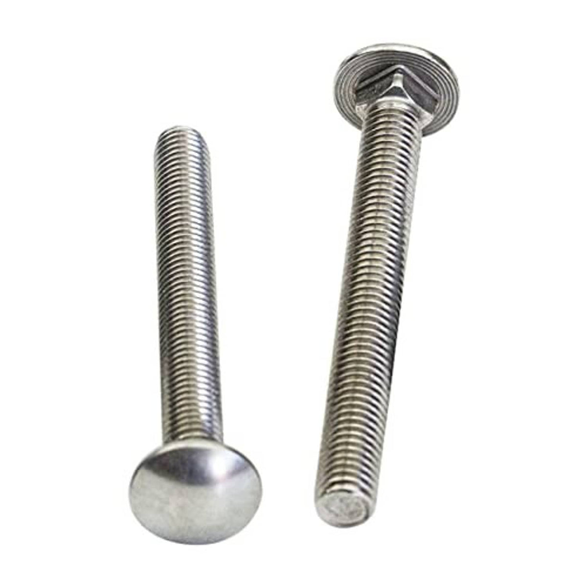 Two stainless mounting screws with flat heads and threaded ends