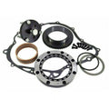 Clutch starter puller kit components with gaskets, gears, rings, and fasteners