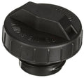 Black fuel tank cap with raised top lettering and side grip tabs