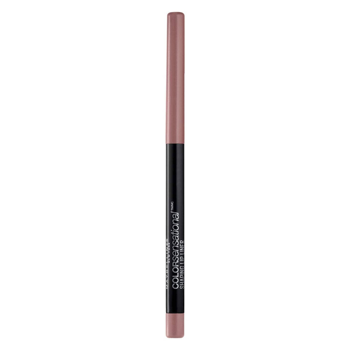 Maybelline lip shaping lip liner pencil with mauve-brown body and sharpened tip