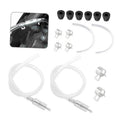 Brake fluid bleeder kit parts: clear tubing, metal fittings, black caps, clamps and check valves