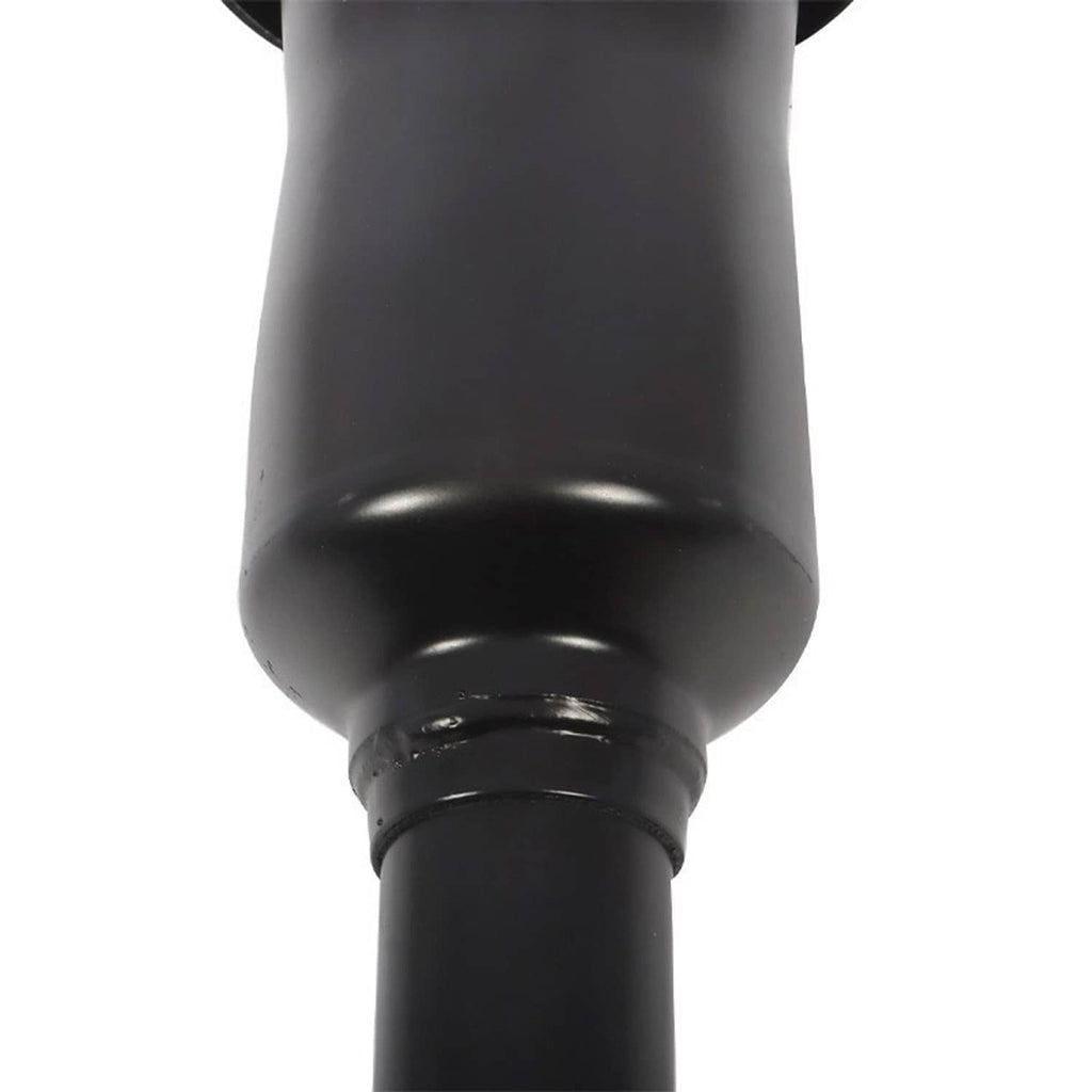 Black air strut body with rounded lower section and circular joint detail