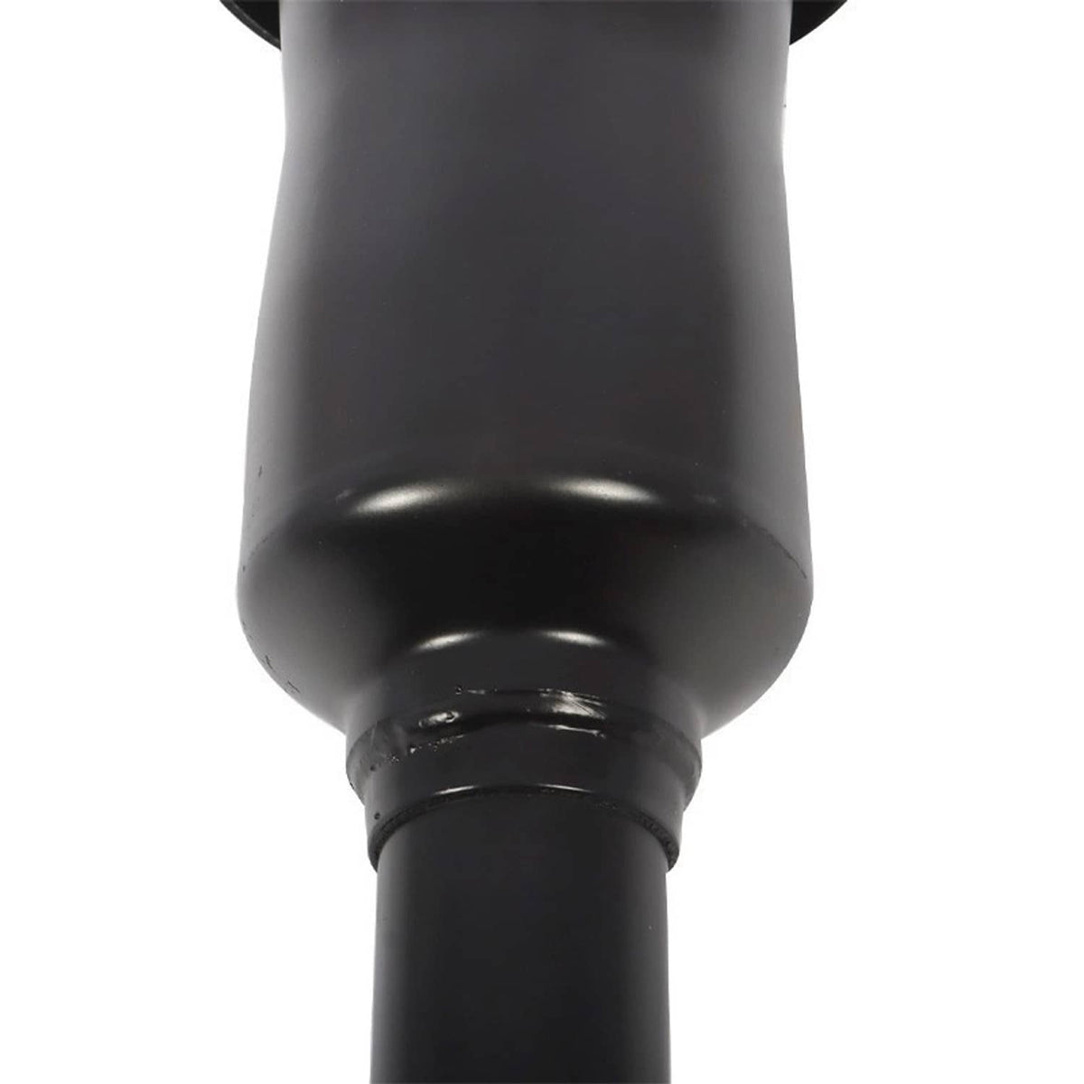 Black air strut body with rounded lower section and circular joint detail
