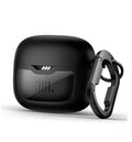 Rugged black JBL earbuds bumper case with magnetic snap and carabiner ring