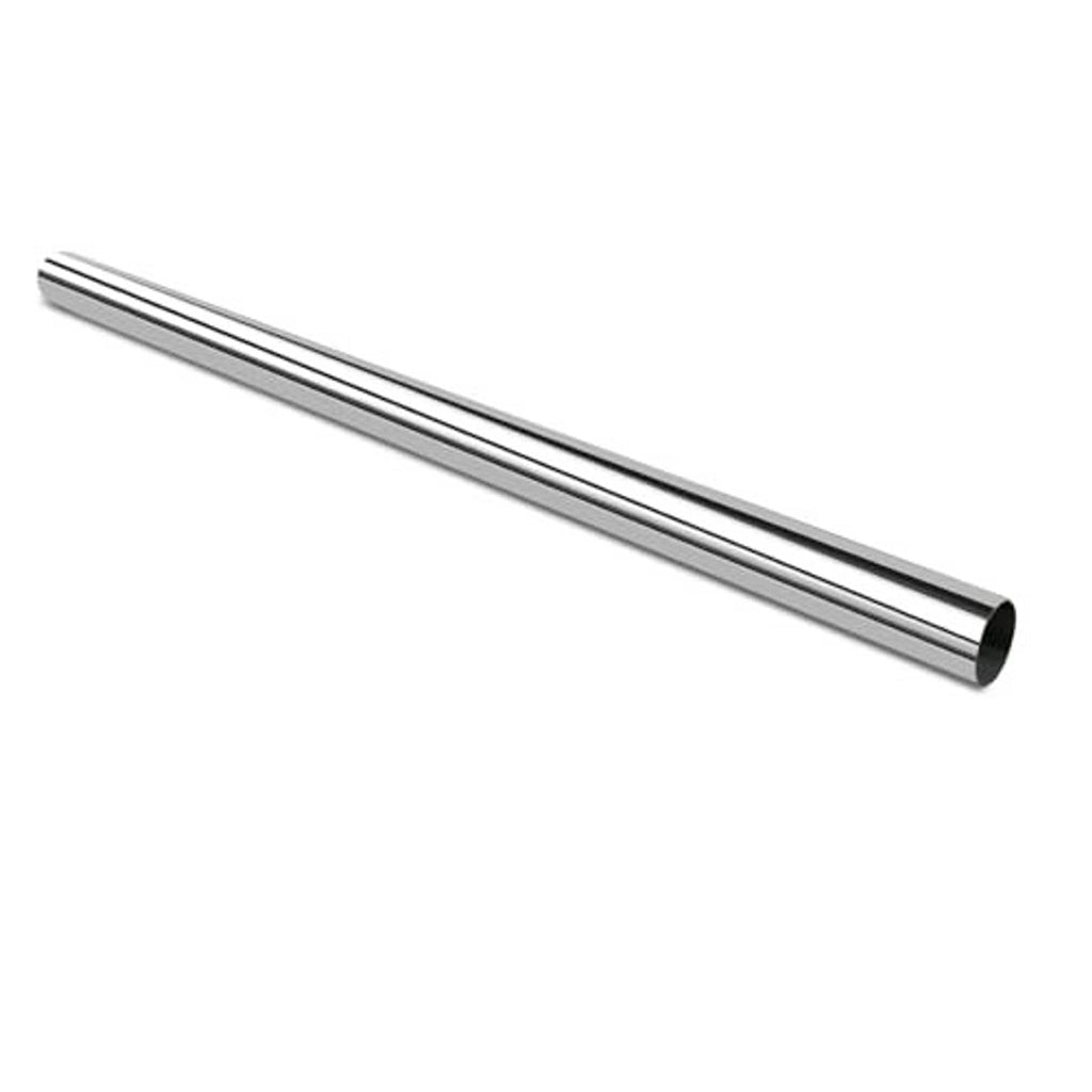 Polished stainless steel exhaust pipe tube with smooth reflective finish