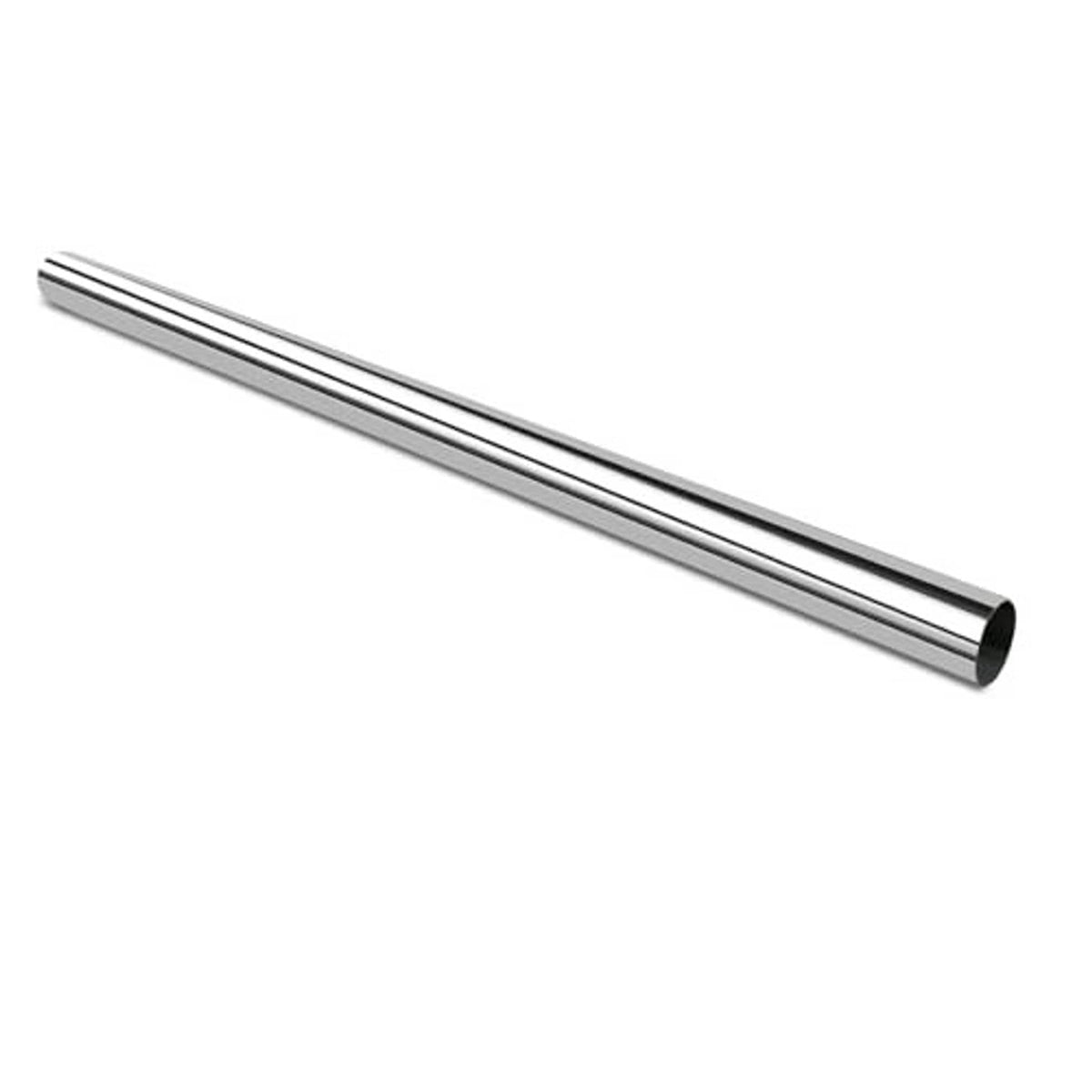 Polished stainless steel exhaust pipe tube with smooth reflective finish