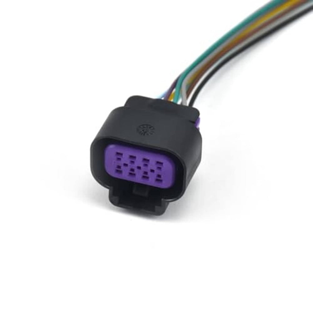 8-wire throttle body connector pigtail, black housing with purple 8-pin socket
