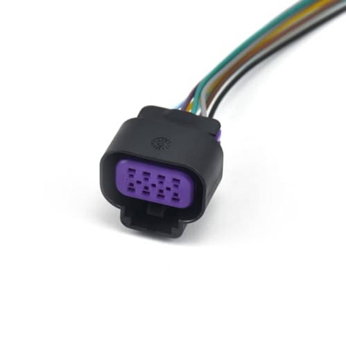 8-wire throttle body connector pigtail, black housing with purple 8-pin socket
