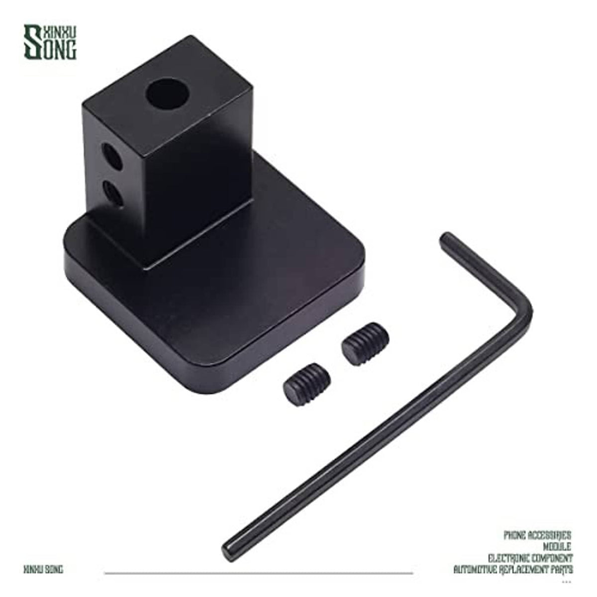 Hood latch release handle repair kit: black bracket base, hex key, threaded screws
