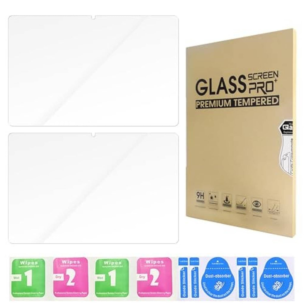2-pack tempered glass screen protector kit with cleaning wipes and protective sleeves