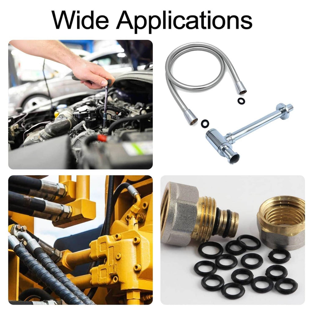 Black O-rings with metal fittings, shown for mechanical sealing