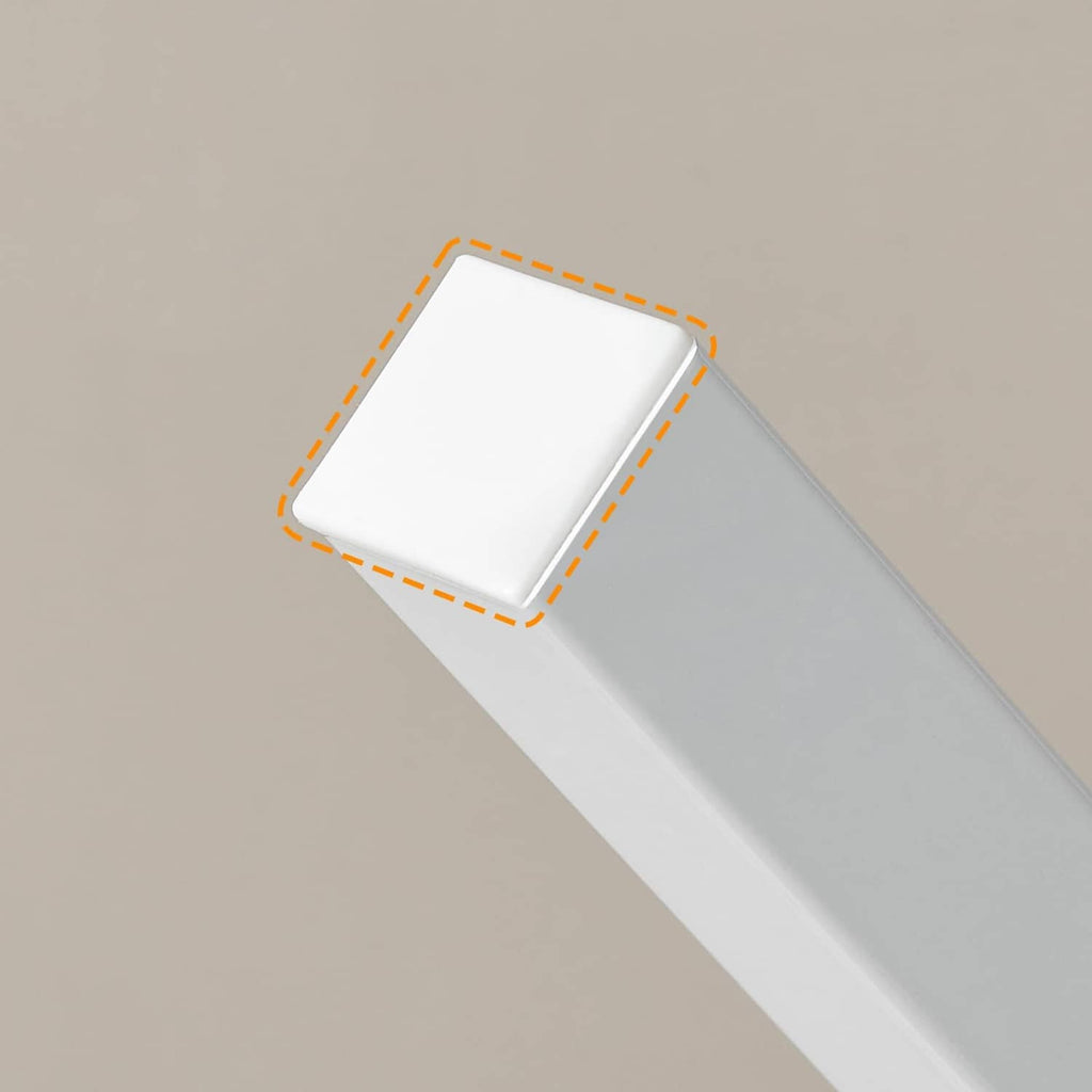 White bar stool base underside with lower footrest support, underside view