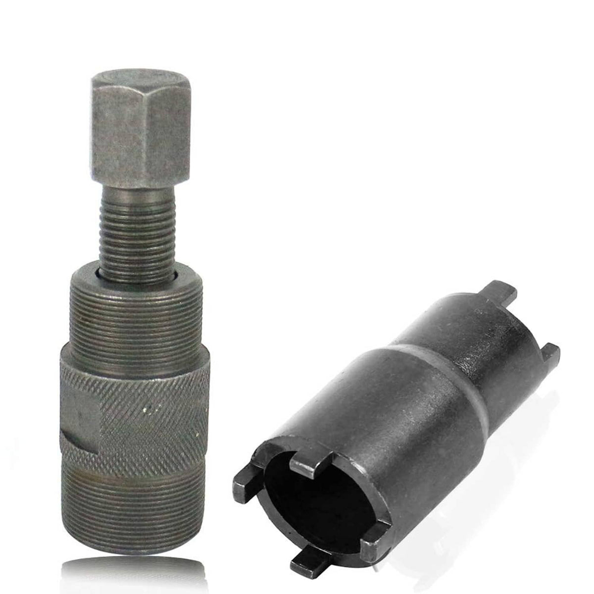 Locking tool set: threaded nut holder and black variator socket insert