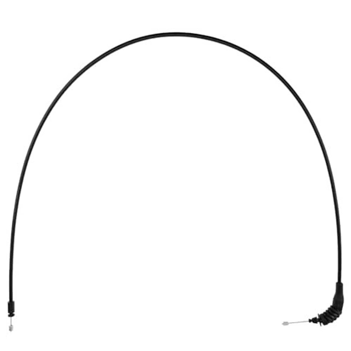 Black hood release cable loop with metal end fitting, passenger-side style
