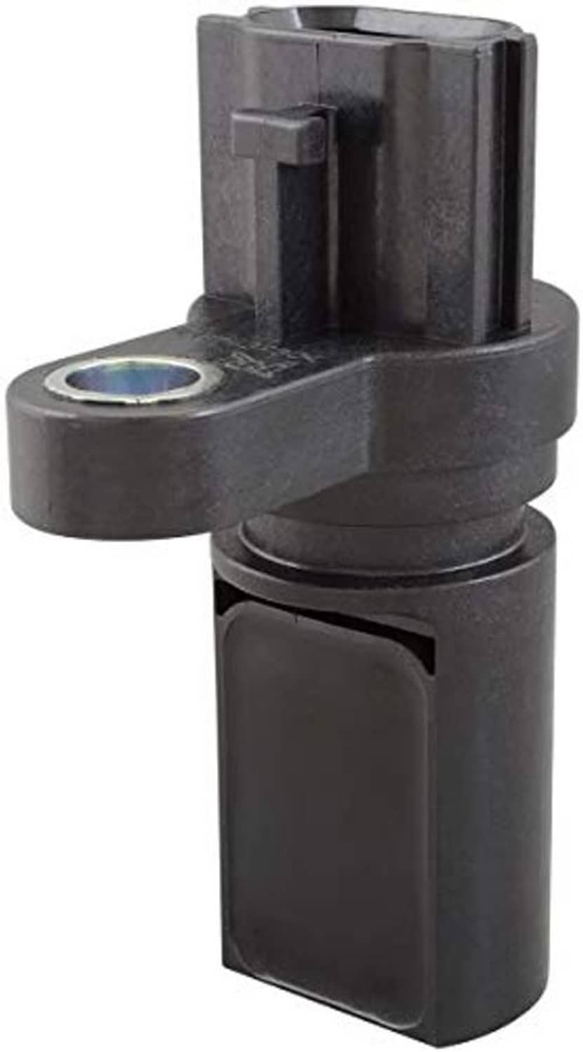Engine crankshaft position sensor, angled view of black housing and mounting bracket