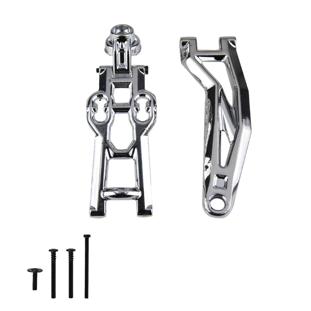 RC car rear rocker arm set, silver metal link arms with mounting screws