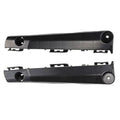 Front bumper bracket set: black plastic beams with mounting holes and end bushings