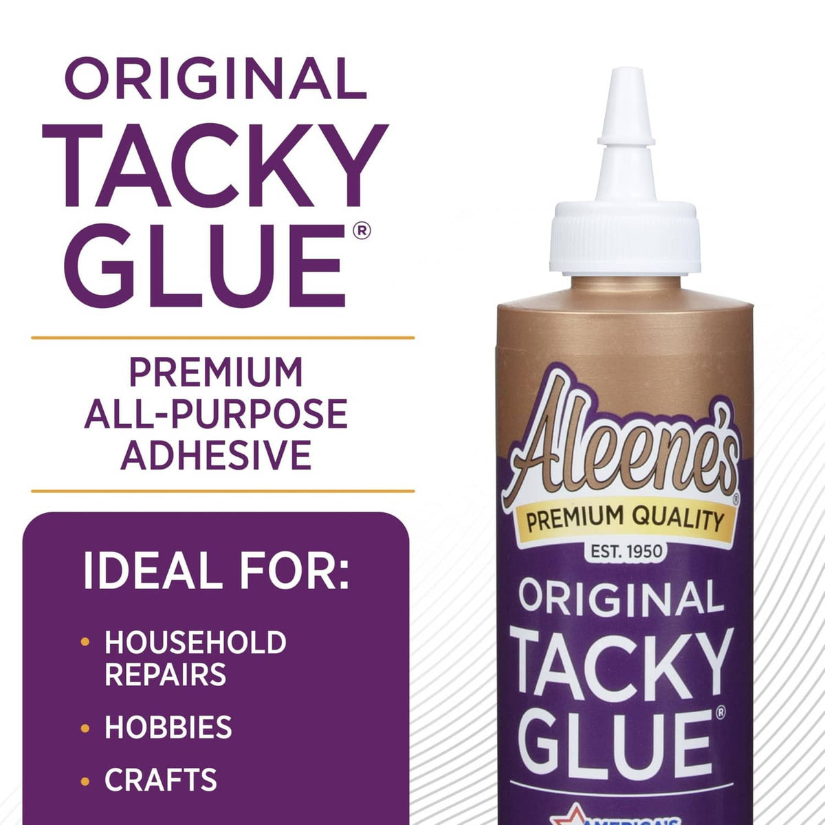 Aleene's Original Tacky Glue bottle with nozzle, premium all-purpose adhesive