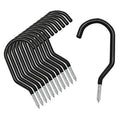 Black bicycle wall storage hooks with silver screws, curved steel, non-slip coating