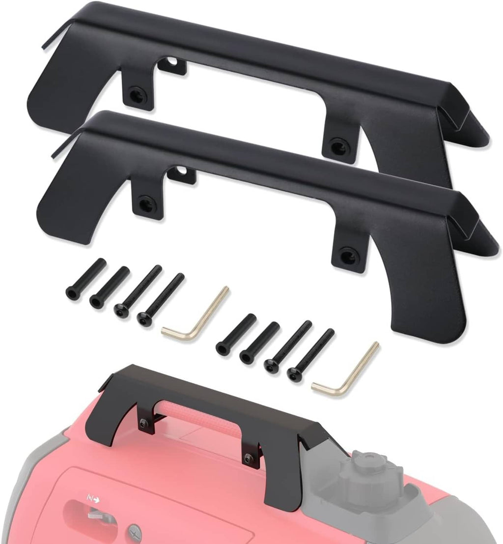 Black generator theft deterrent security bracket set with mounting bolts and L-wrench