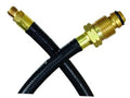 48-inch black braided POL-end pigtail hose with brass connectors