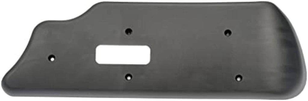 Front driver seat track cover, dark gray plastic with center rectangular opening