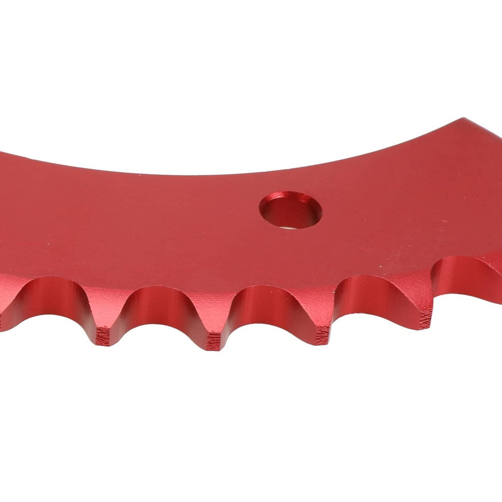 Red sprocket tooth and bolt hole detail for a 42T split gear