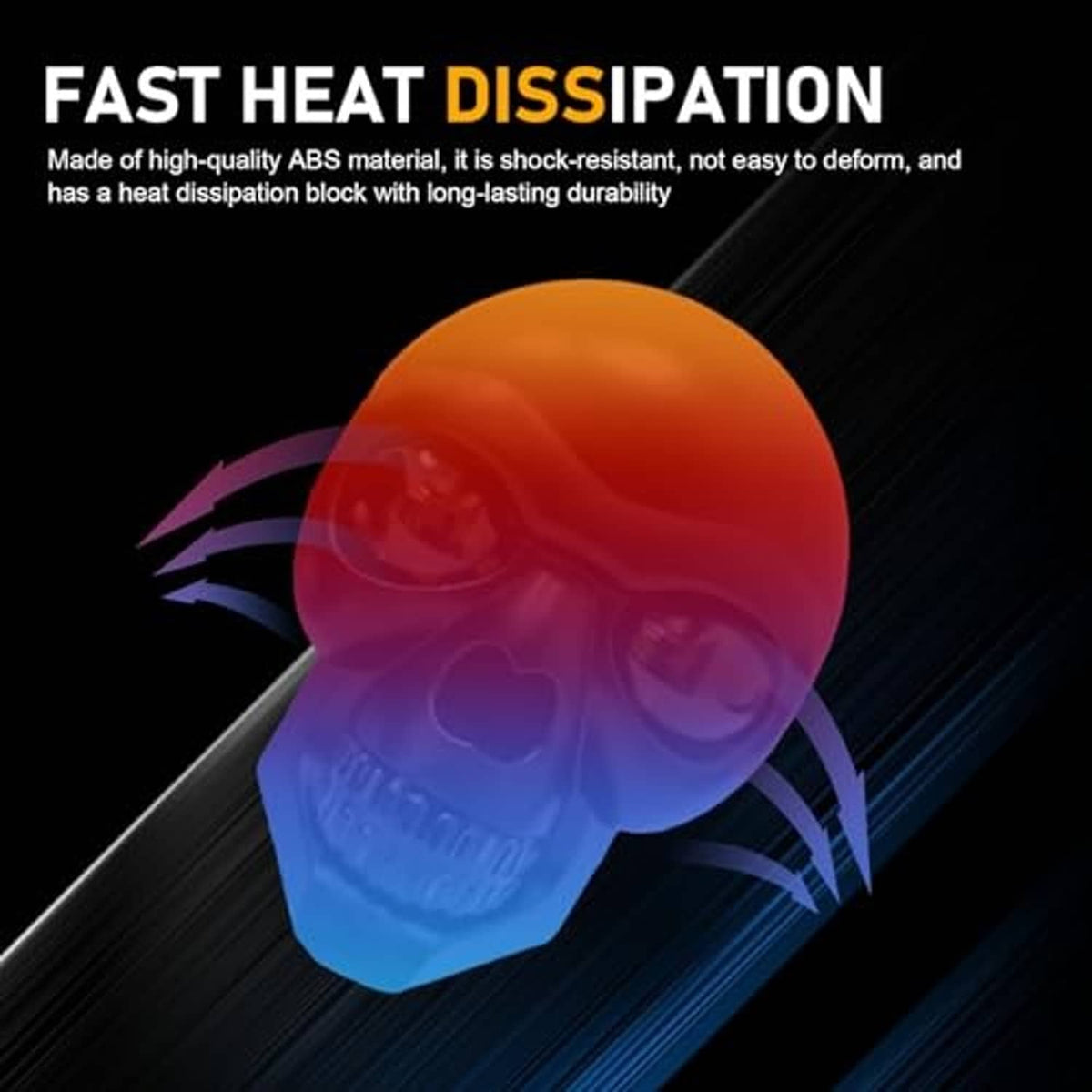 Skull motorcycle turn signal light with black housing and LED lens