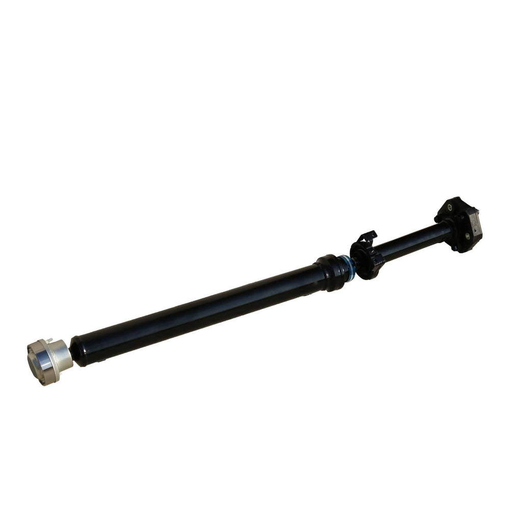 Drive shaft assembly with black shaft and silver end cap, joint mounts visible