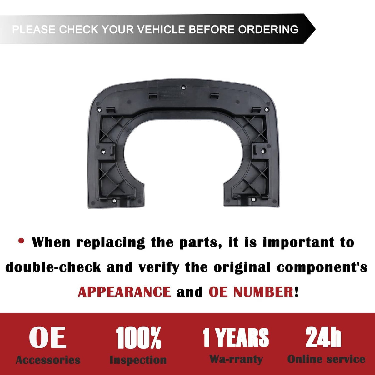 Black underside cup holder pad base with mounting tabs and circular opening
